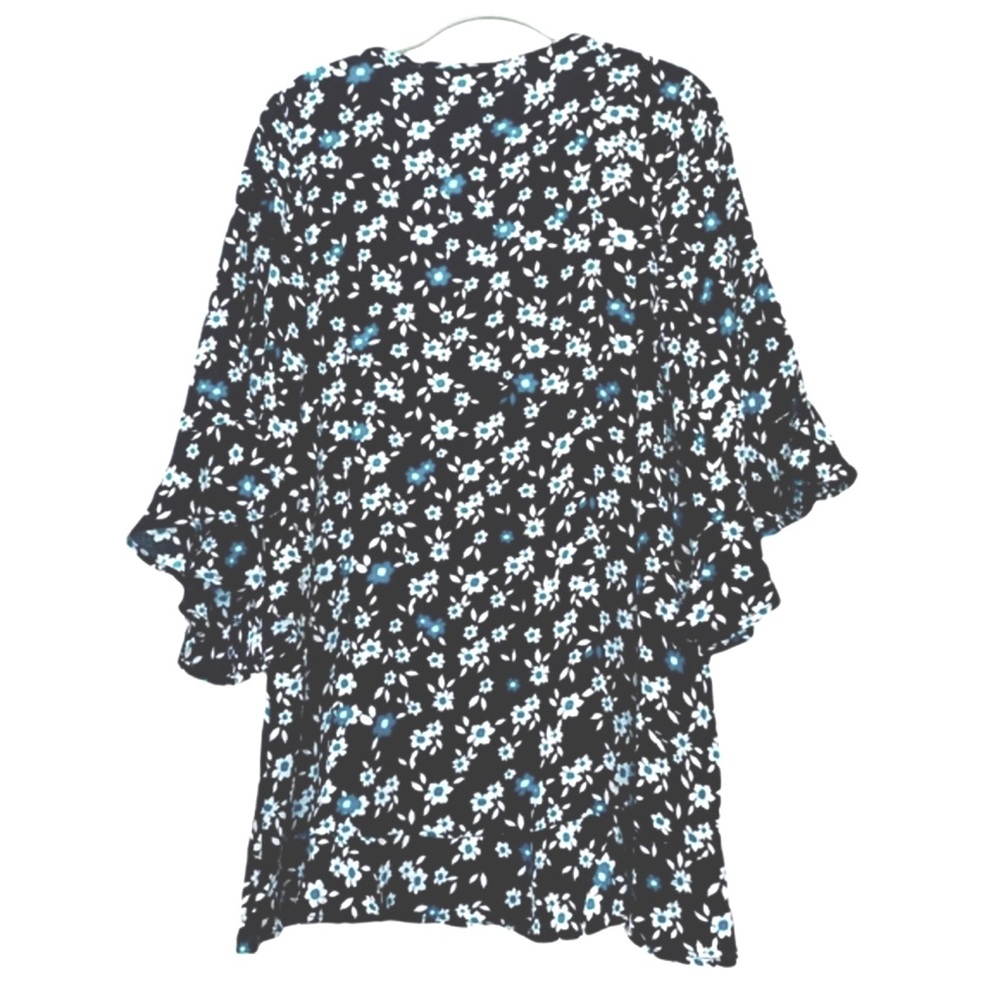 Anne Cole Beautiful Bunches Swim Coverup Flounce Sleeve Black White Size XS/S - Picture 5 of 13